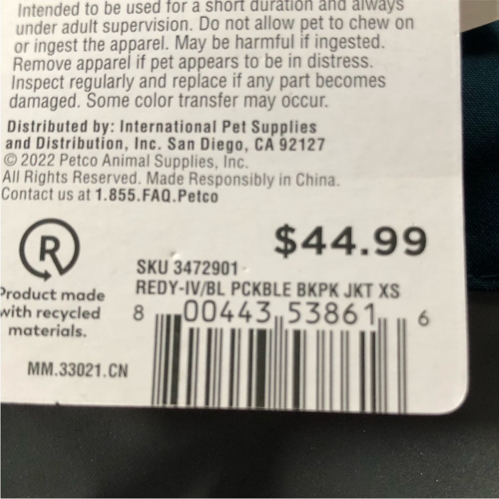 NWT Reddy Dog Jacket With Hoodie That Transforms Into Dog Backpack Size XS - Picture 7 of 10